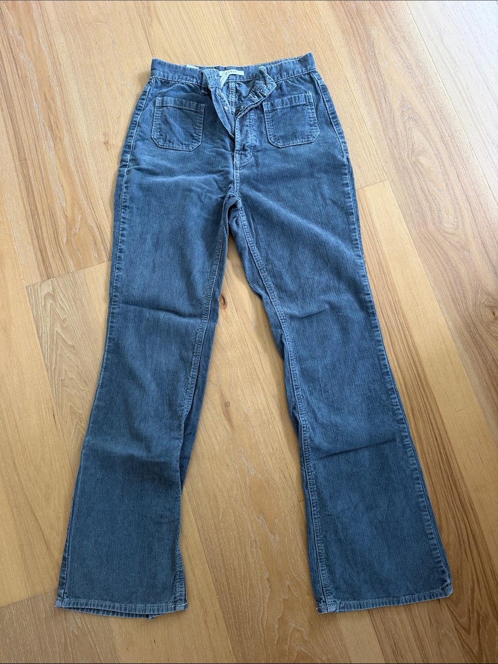 Women's Blue Wide-Leg Corduroy Jeans